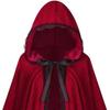 Fairy Hooded Cloak Renaissance Medieval Cosplay Costume Adults Velvet Wizard Witch Cape for Halloween Christmas Cosplay Party