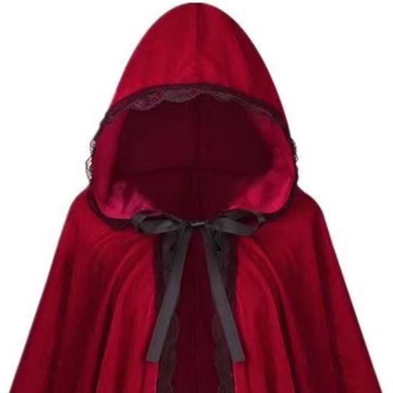 Fairy Hooded Cloak Renaissance Medieval Cosplay Costume Adults Velvet Wizard Witch Cape for Halloween Christmas Cosplay Party