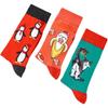 Four Seasons Penguin Christmas Bear Cotton Mid-Calf Socks for Men and Women