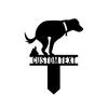 Metal Garden Stake Sign No Pooping Dog Decor, Funny Yard Art for Outdoor Lawn, Pet Rules Decorative Marker