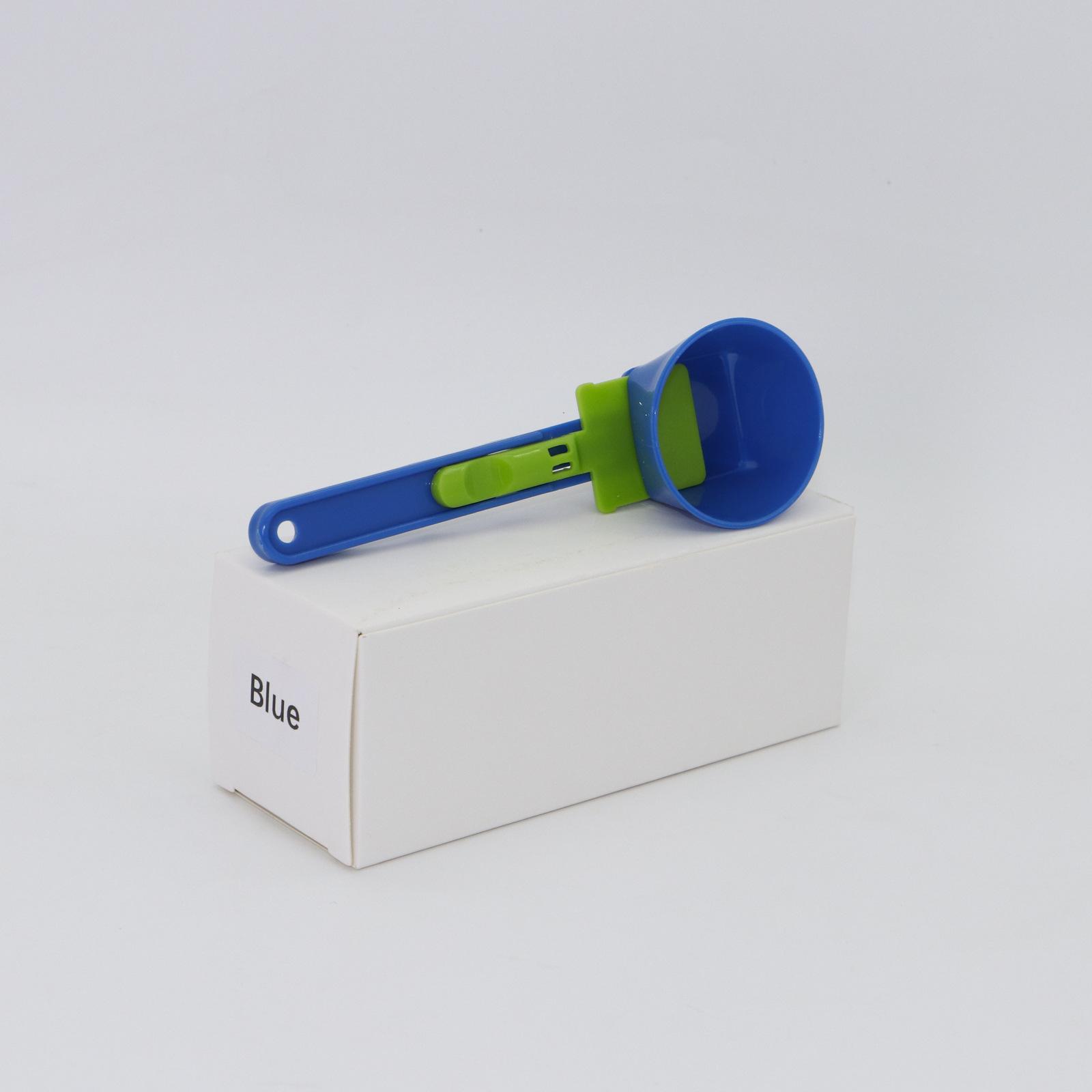 

1PC Mess Free Measuring Funnel Creative Protein Powder Sliding Spoon Coffee Anti-Colander синий