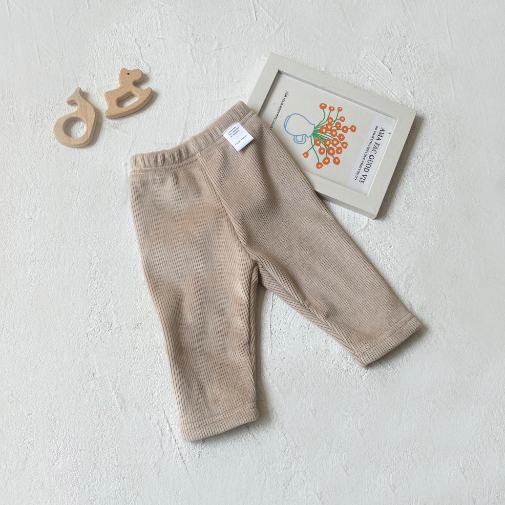 

Children s Insulated Velvet-Lined Ribbed Pants 66 CM глубокий/абрикосовый