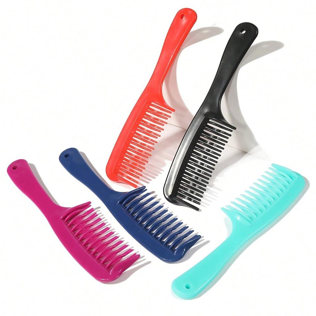 1pcs Double Row Tooth Massage Comb, Plastic Smooth Hair Comb, Dual Use Hairdressing Tool For Dry And Wet Hair, Non Damaging Hair Styling Comb