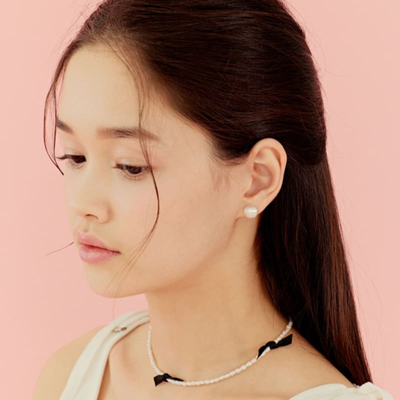 murmur [925silver]Matt ball stud earrings