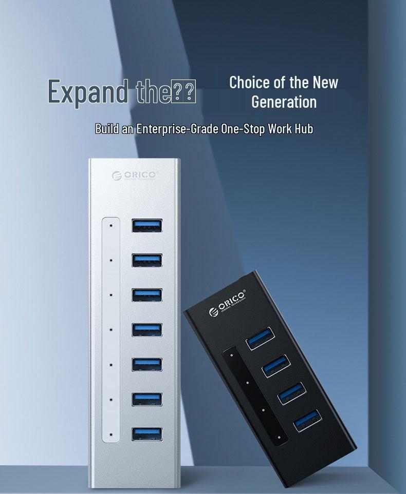 ORICO A3H High-Speed USB 3.0 Four-Port Expansion Hub with Power Supply