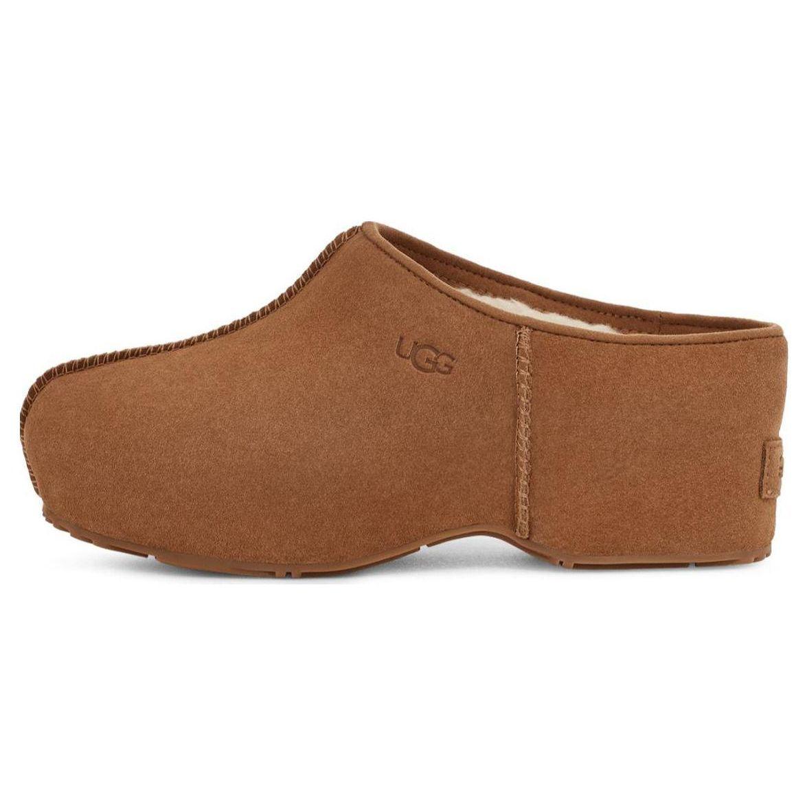 

UGG Кожаные универсальные повседневные тапочки с открытым носком женские тапочки коричневые 1143834-CHE 37