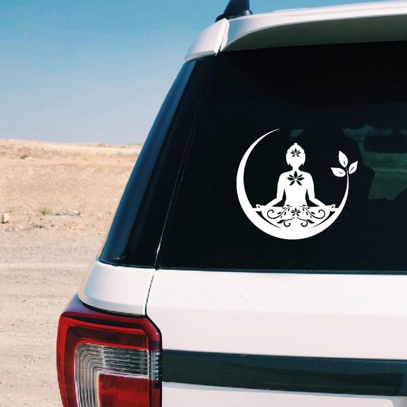 Buddha Chakra Peace Love Good Vibes Vinyl Sticker Car Window Decor, Zentangle Mandala Laptop Decals for Apple Macbook Pro / Air