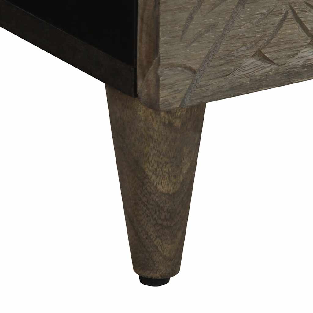 Nightstand Light Grey 40x33x46 cm Solid Mango Wood