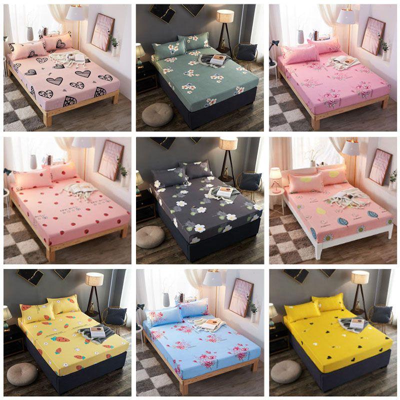 Elegant Multi-color Floral Fitted Sheet Set With Soft Breathable Fabric And Pillowcases