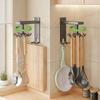 Kitchen Rotary Hook Wall Mounted Rack For Tool Aluminum Storage Hanger 6 8 10 Pegs No-hole Punching