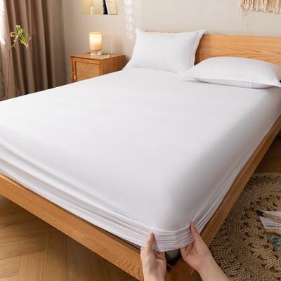 Cotton Solid Color Fitted Sheet Dust Protector Cover Universal Mattress Cover Bed Sheets Queen With Elastic Bed Linens
