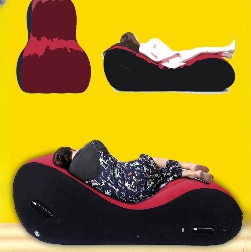 VaHppy Nafukovací rozkládací pohovka pro sexy područky ve tvaru písmene S, více poloh pro sexy Vločkování + PVC SM BDSM produkty pro dospělé Nábytek pro pohlavní křesla
