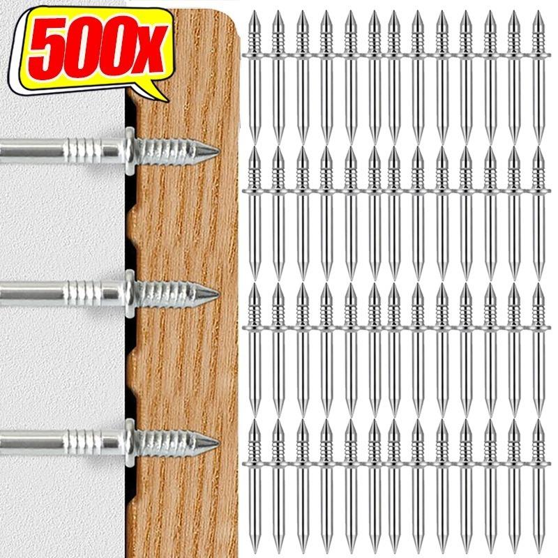 Double Head Skirting Boards Nails With Sleeve Heavy Duty Metal Thread Screw Fasteners For Wood Cement Rust-Proof Nails Fixator