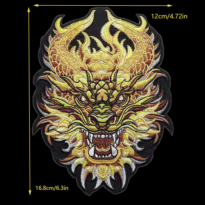 1 szt. Duża głowa smoka Delikatna naszywka z haftem Aplikacja na ubrania DIY Ubrania Naprasowanka Dekoracja Naszywki