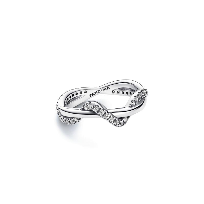 Pandora Shining Intertwined Waves - Ring Women s Silver 193098C01 серебряный