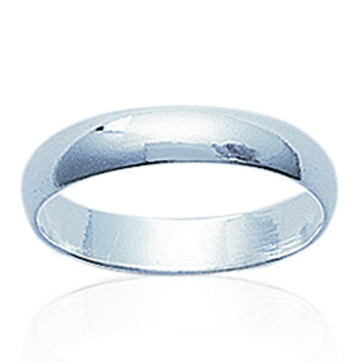 Ehering 'Demi-Jonc' Silber (rhodiniert) - 4 mm