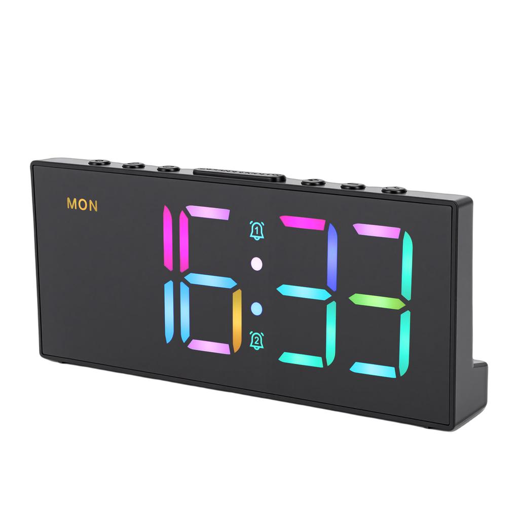 Digital Alarm Clock Dual Alarms Desk Small Clock Snooze Model Extra Loud 90dB 12 24H Display with Large LED Display for