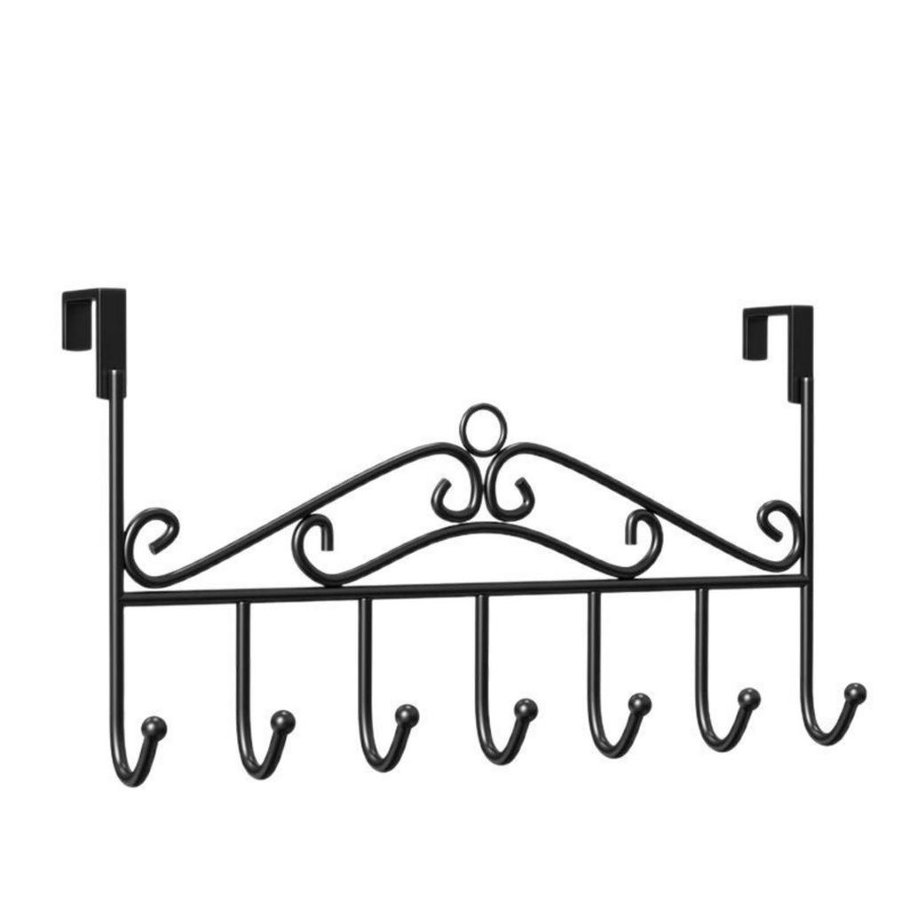 7 Hooks Over Door Bathroom Hanger Coat Clothes Hat Bag Towel Hanging Rack Holder