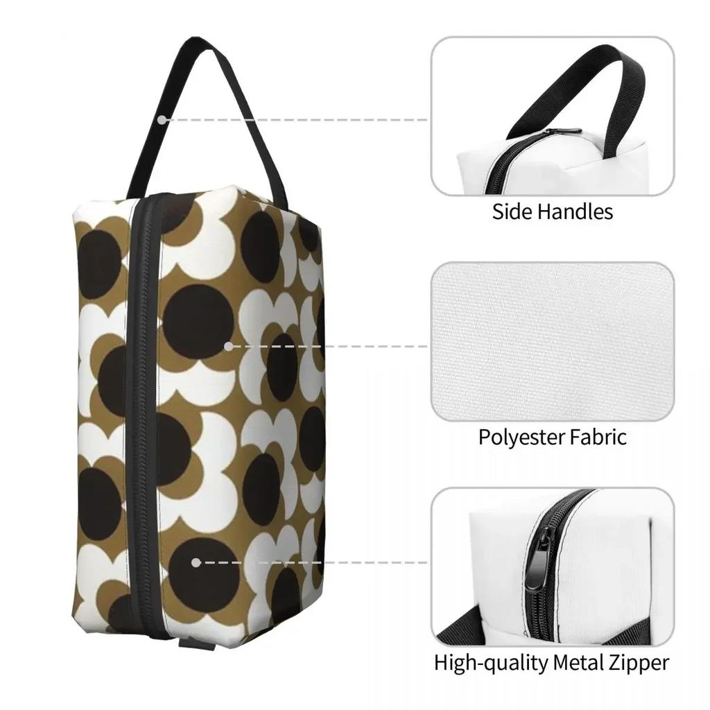 Travel Orla Kiely Wallpaper Toiletry Bag Cute Flowers Floral Retro Cosmetic Makeup Organizer Women Beauty Storage Dopp Kit Box