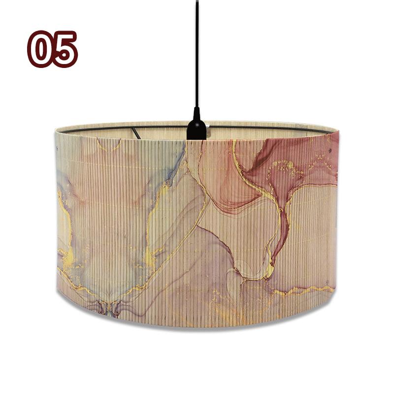 European Style Marble Pattern Lampshades Cafe Home Homestay Decor Bamboo Art Chandelier Light Cover Wall Lamp Shade E27
