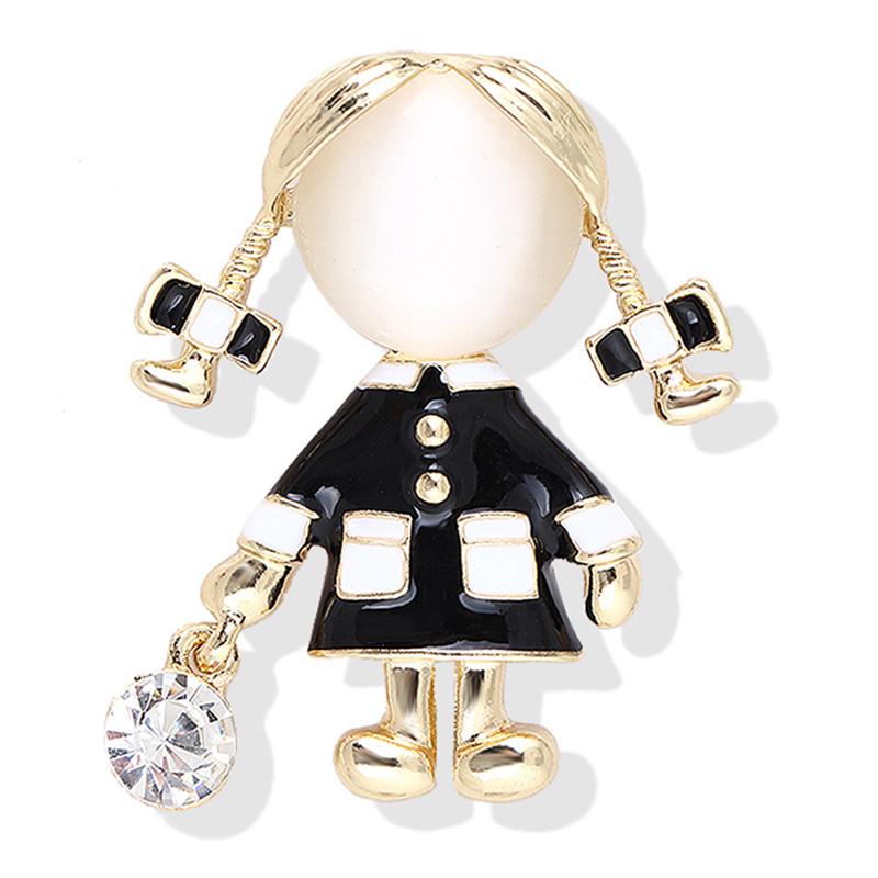 Girl Brooch Women Opal   Brooch Pin Dress Coat Gift Jewelry