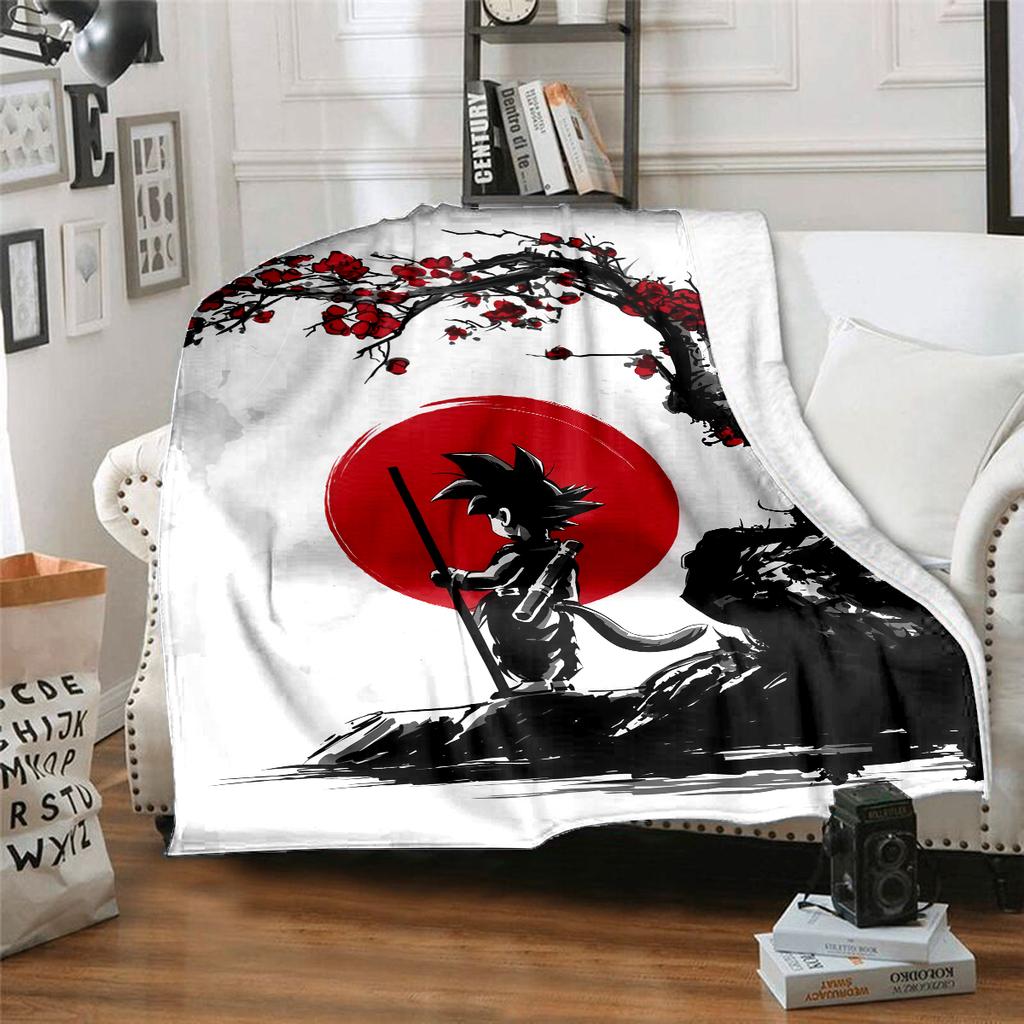 1PC DRAGON BALL Print Flannel Blanket, High Quality All Seasons, Home Decor, Warmth and Comfort, Perfect for Christmas Gifts