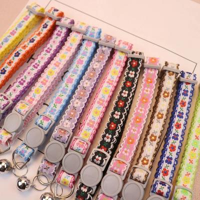 Cute Neck Pet Collar with Bell for Small Dogs Puppy Kitten Stuff Things Adjustable Collars for Cats Kitten DIY Pet Accessories