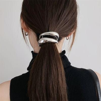 Neue modische und personalisierte doppellagige Metallhaarspange, vielseitiges Haarschmuck für Damen, Pferdeschwanzspange für den Hinterkopf