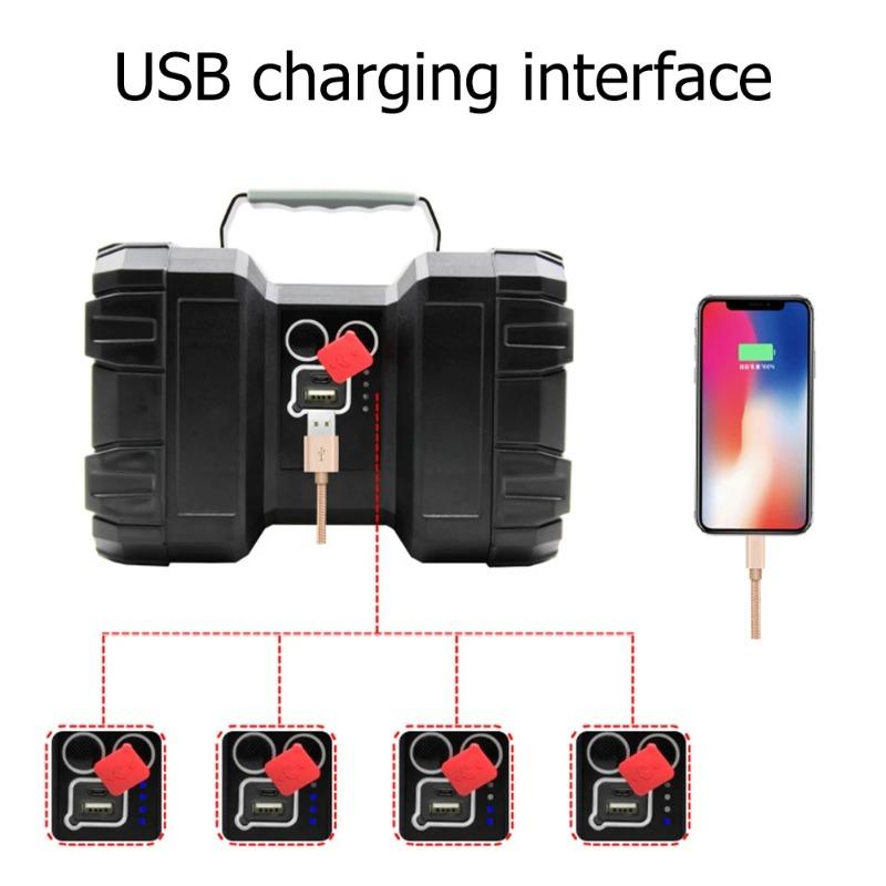 8000mAh Rechargeable Spotlight 2000 Lumens Handheld Hunting Flashlight LED Spot Light Double Head LED Searchlight for Camping