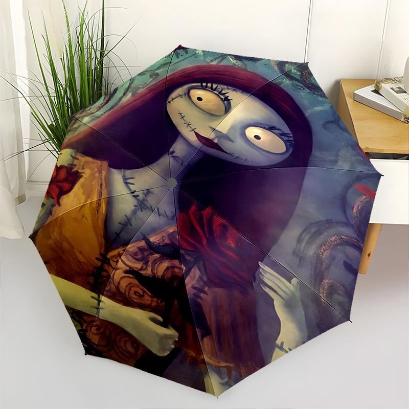 

Sally, Nightmare Before Christmas Themed Automatic Opening and Closing Umbrella, Brightly Colored 8-rib Portable Umbrella, Suitable for Men