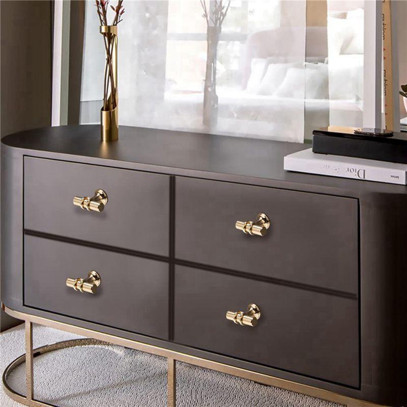 ABUL-16 Packs Champagne Gold Cabinet Knobs Drawer Knobs Euro T Bar Cabinet Handles Modern Knobs For Cabinets And Drawers