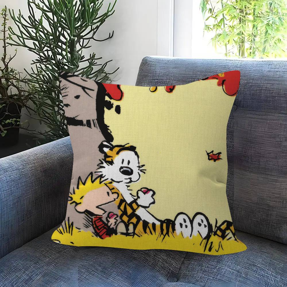 Anime C-Calvin And H-Hobbes Cushion Cover Car Throw Pillow Case For Sofa Car Christmas Gift