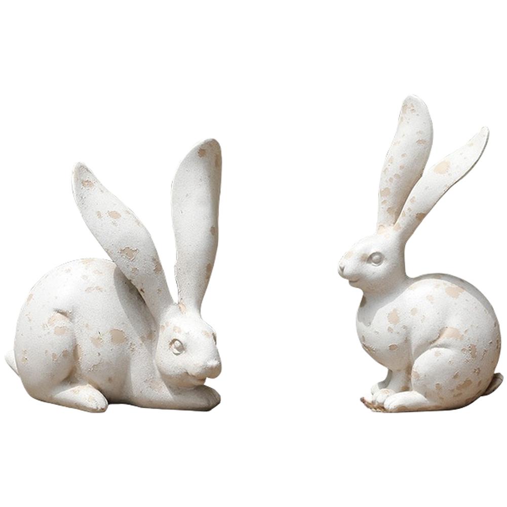 Vintage Rabbit Decor Nordic Rabbit Statue Resin Rabbit Ornament