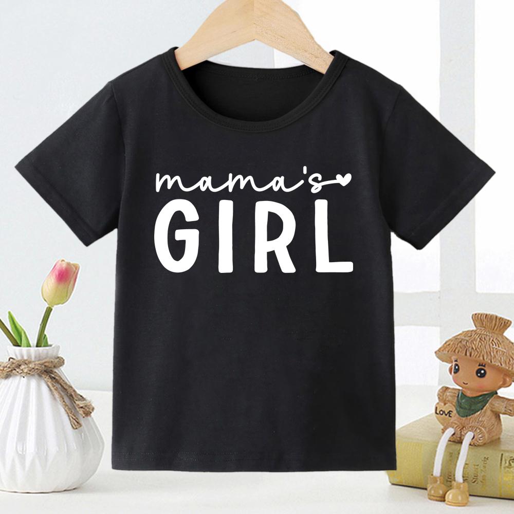 Mamas Boy Letter Kids Tshirt  Euroamerican Fashion Letterprinted Childrens Tshirt for Boys Girls Summer Polyester Fabric