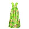 Spring and Summer Fashion Temperament V-neck Suspender Printed Beach Long Skirt Sexy Fashion Casual Women's Dress