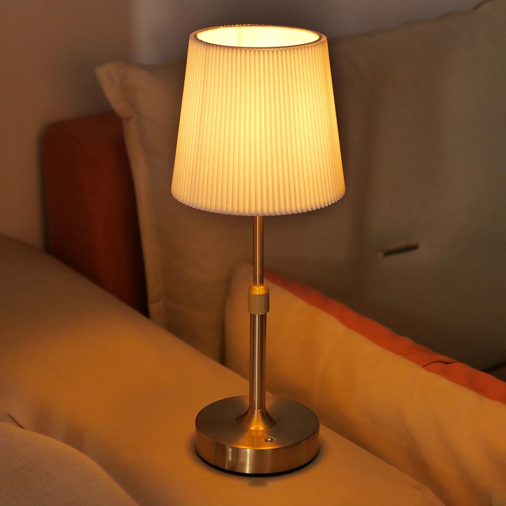 Fabric Desk Lamp Rechargeable Touch Table Light for Restaurant Hotel Room Bedside Decor Lighing
