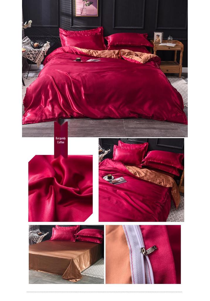 Summer Silk Luxury Plain Color 4-Piece Set - Light and Simple Design