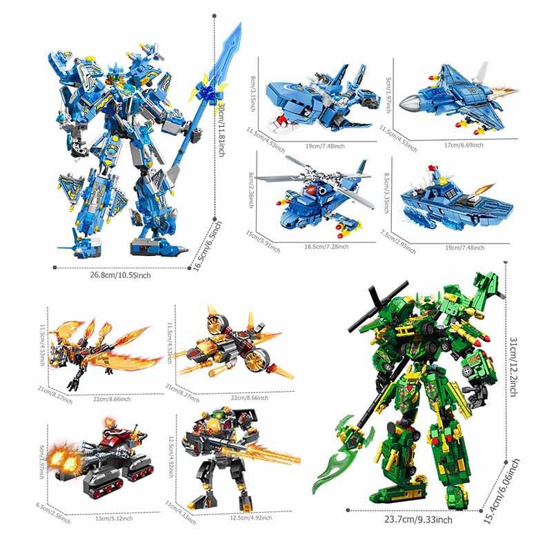 Non-Toxic Sembo Transforming Mech Robot Assemblage Building Blocks Kits Moc Tank Helicopter Fighter Battleship Models Kids Toys Children Gifts