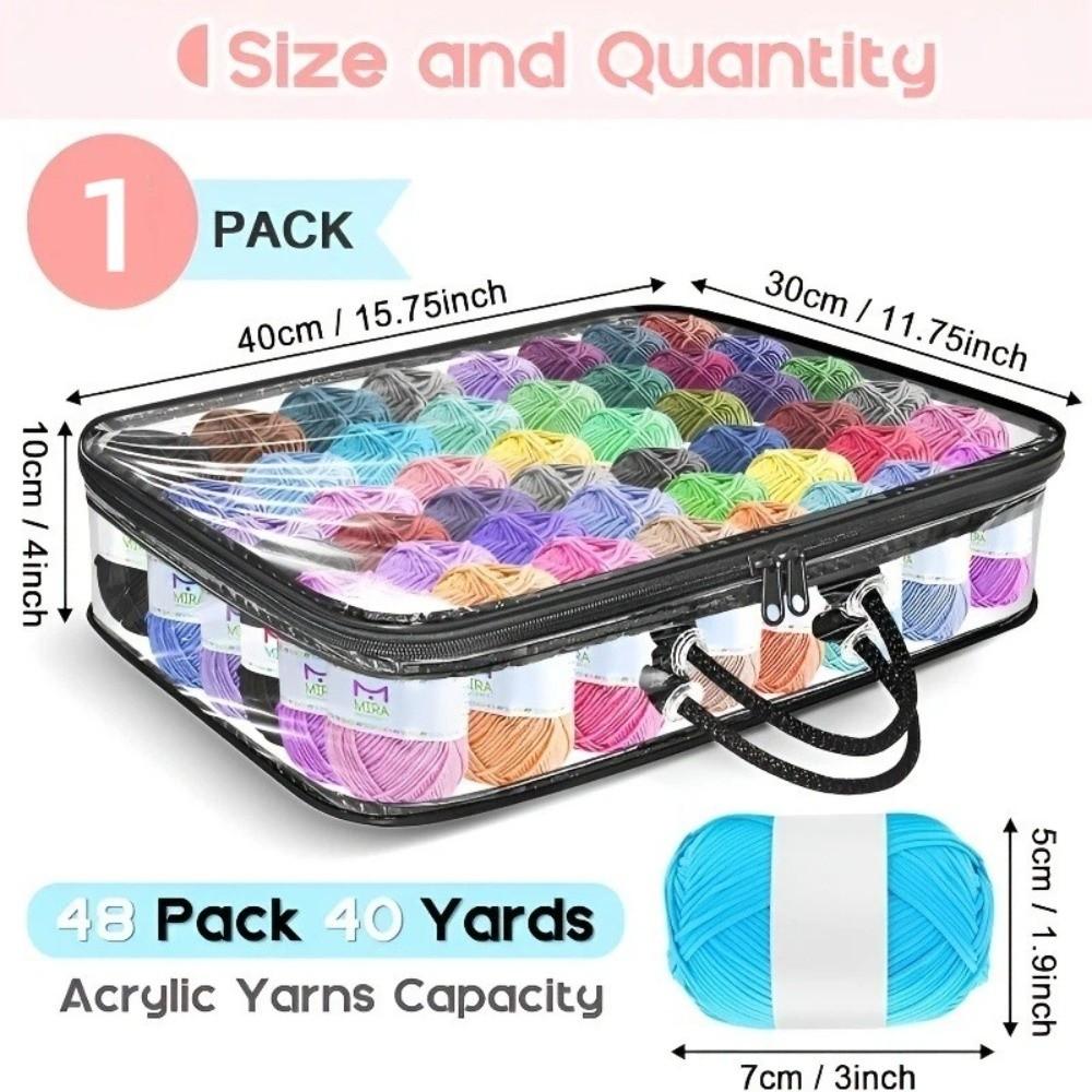 1pcs Transparent Yarn Storage Bag Multi-purpose Waterproof Clothing Storage Bag with Handle Space Saving Handheld Storage Bag