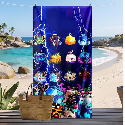 Tapis de plage imprimé Blox Fruits à séchage rapide Serviette de bain super absorbante, douce et légère pour la piscine, les voyages d'été
