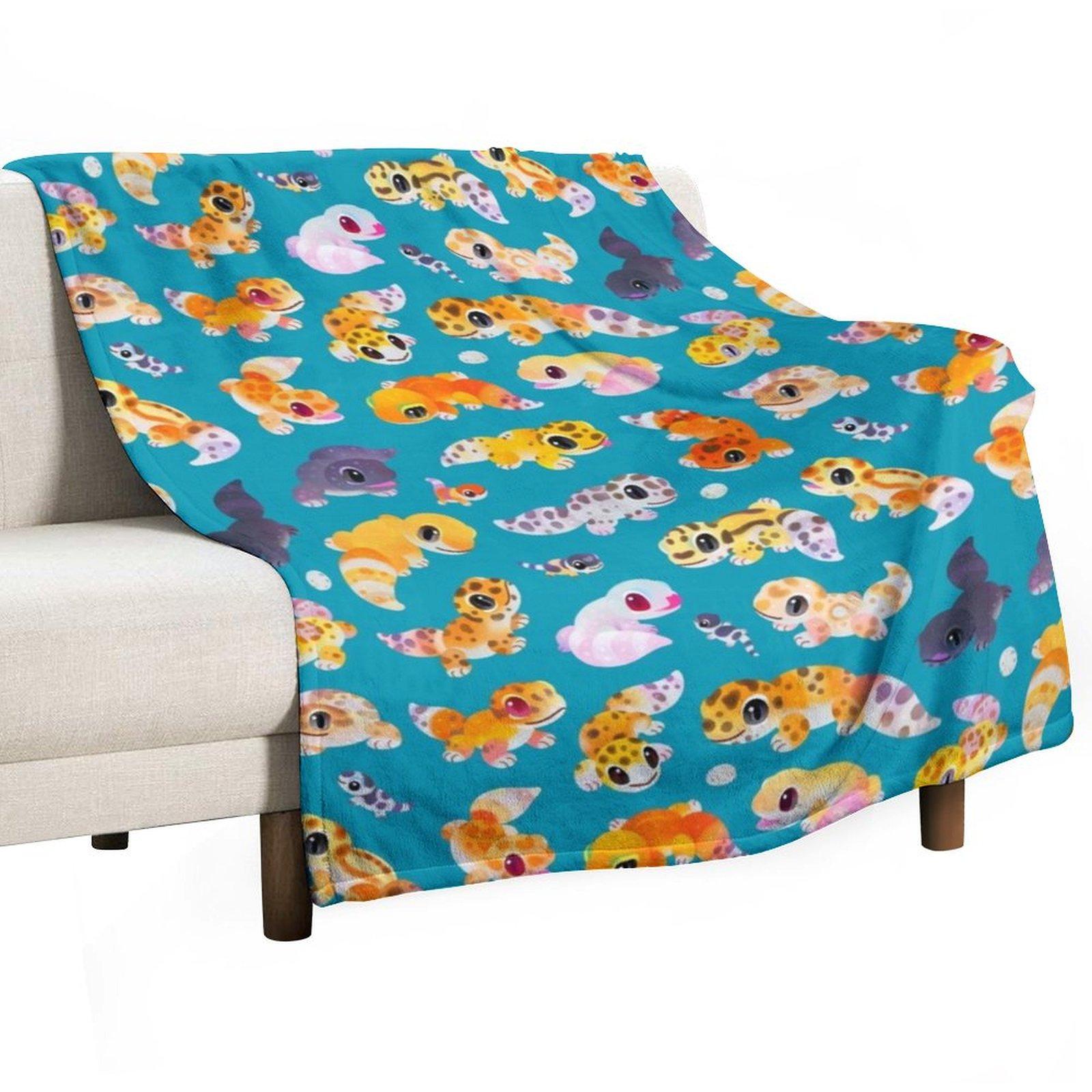 Leopard gecko - green Throw Blanket wednesday Decorative Sofa Decorative Beds Sofa Quilt Blankets 30x40in