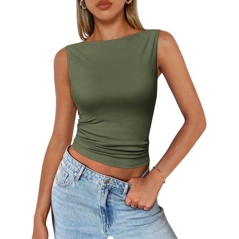 

2025 Spicy Girl Slim Fit Interior Fashion Sexy Top Army Green XL
