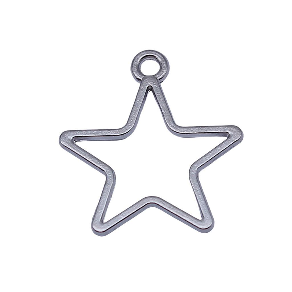 Five-Pointed Star Charms Multi Color Alloy Plain Pendants For Celestial Themed Jewelry