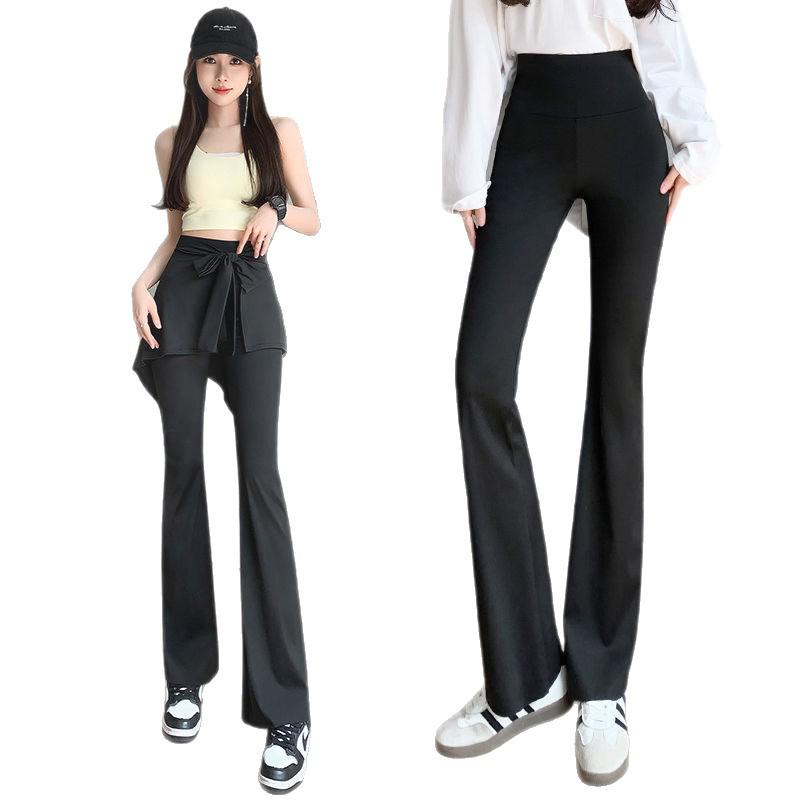 High-Waisted Slim Fit Velvet Wide-Leg Yoga Pants for Spring, Autumn, and Winter