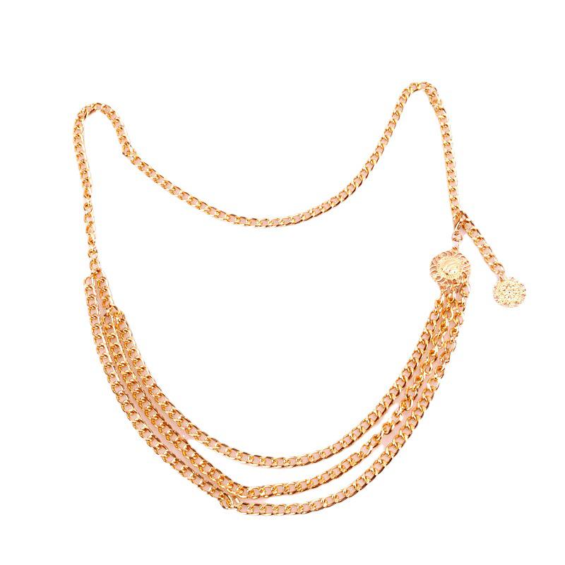 Ethnischer Stil Sonnenblumen-Taillenkette - Retro-Legierung Körperschmuck für Damen