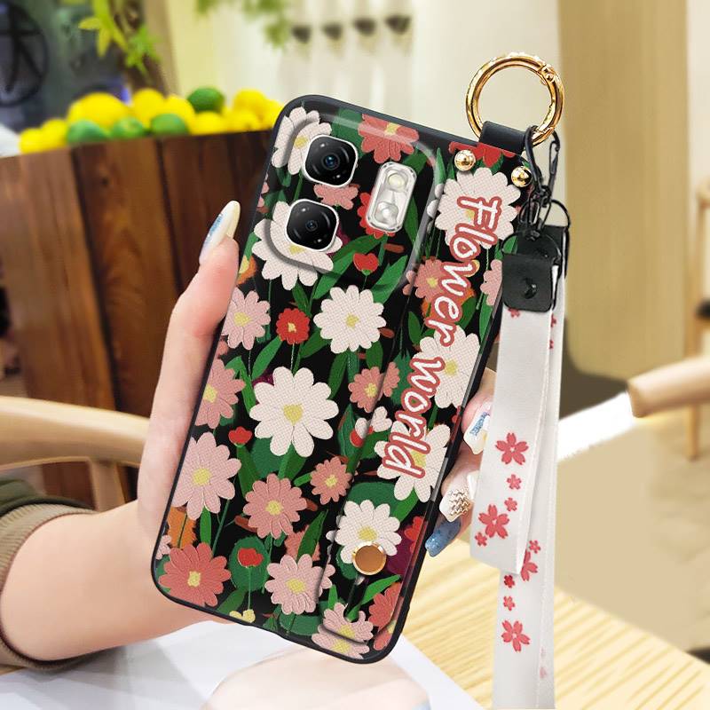 Anti-knock Oil Painting Phone Case For Infinix Hot50i/Smart9/X6531/X6532 Back Cover Wristband Fashion Design Shockproof