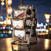 Yousheng 16 Photos Rotating Ferris Wheel Picture Frame Vintage Windmill Picture Display Frame for Family Wedding Travel Memories Home Office Table