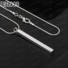 925 Sterling Silver Minimalist Rectangular Pillar Pendant Necklace - Fashionable Banquet Jewelry