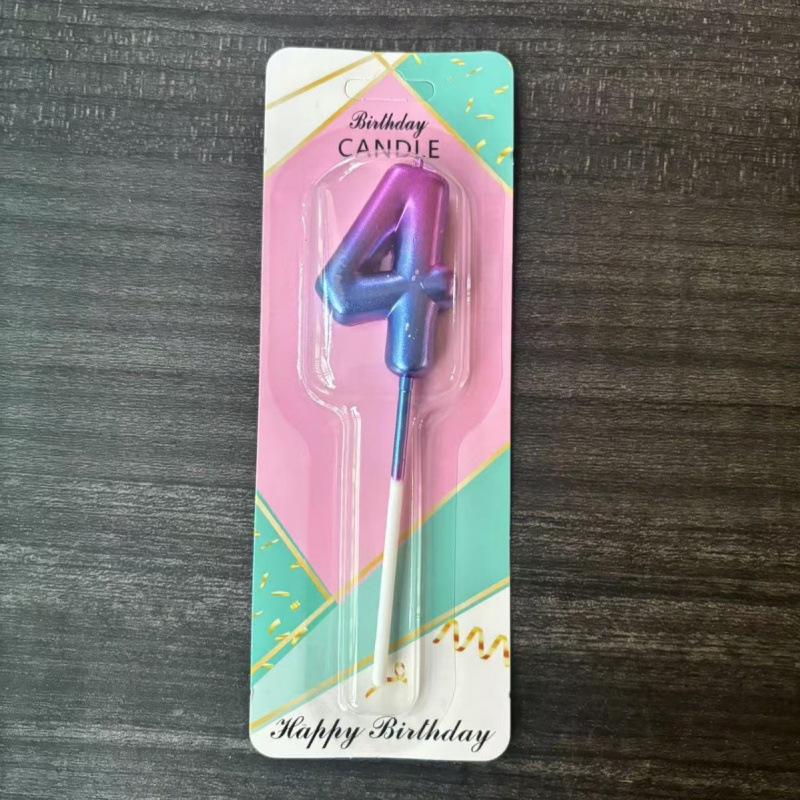 Galaxy Gradient Birthday Candle Ornament - Pink, Blue, Purple Cake Decoration