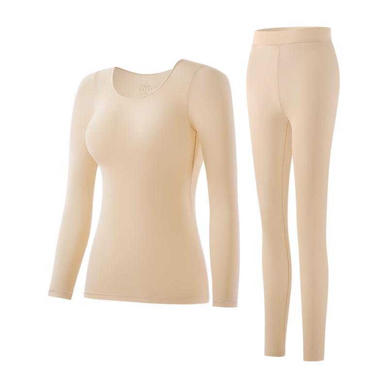Skin-Beautifying Thermal Set: Long-Sleeve Base Layer Top & Bottoms for Autumn